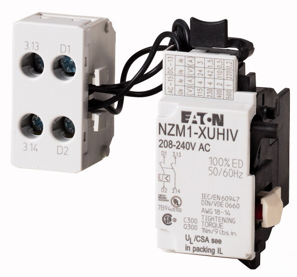 NZM1-XUHIV480-525AC Расцепитель минимального напряжения , 480 - 525В AC , + 2НО доп. контакта 259543 Eaton за 7 214,97 руб. фото 1 — Розетка.ру