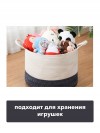 Круглая корзина Dobbi с ручками плетеная из хлопка для хранения белья и игрушек, 47 см. фото 7 — Розетка.ру