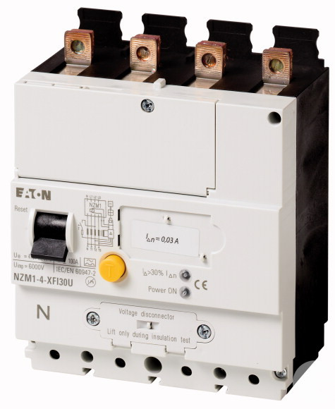 NZM1-4-XFI30U Блок защиты от токов утечки, 30 мА, 4P, установка снизу выключателя 104612 Eaton за 33 094,53 руб. фото 1 — Розетка.ру